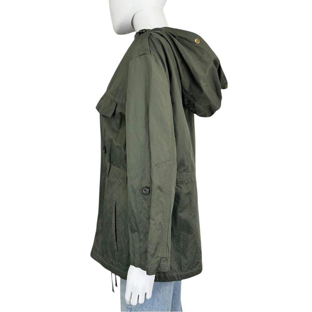 Joie Green Utility Hooded Rain Jacket Size L D0309 - Picture 2 of 14